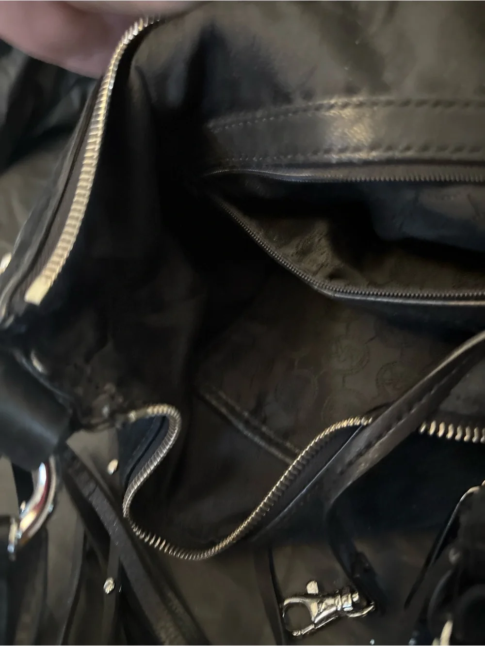 Michael Kors Black Suede Hobo with Silver Eyelet Trim and Fringe